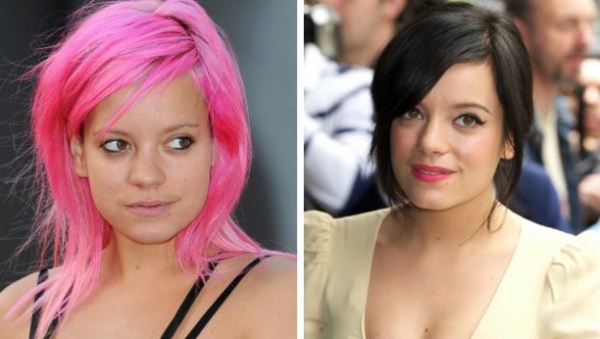 Lilly-Allen pink color stars hairstyles