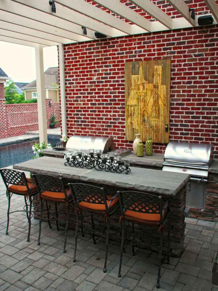 summer kitchen with outdoor dining room