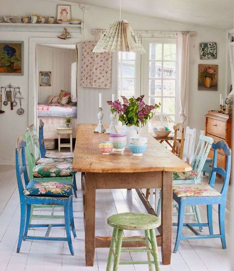 photo dining area deco english countryside kitchen design cottage white furniture