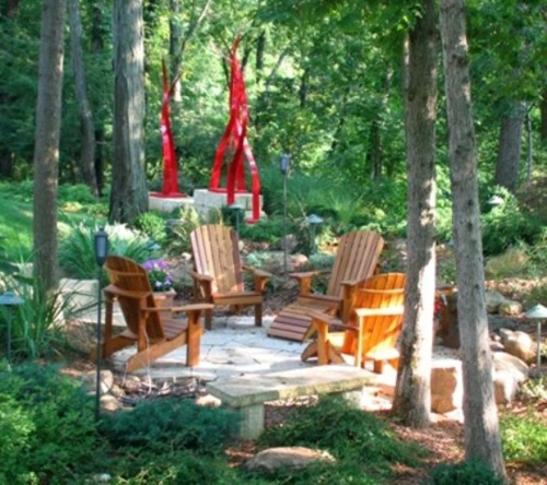 rest area forest chairs