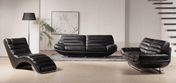 contemporary furniture collection black leather