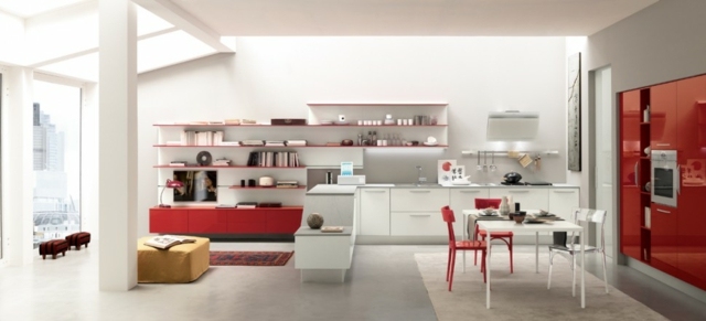 kitchen colombinicasa red lacquer