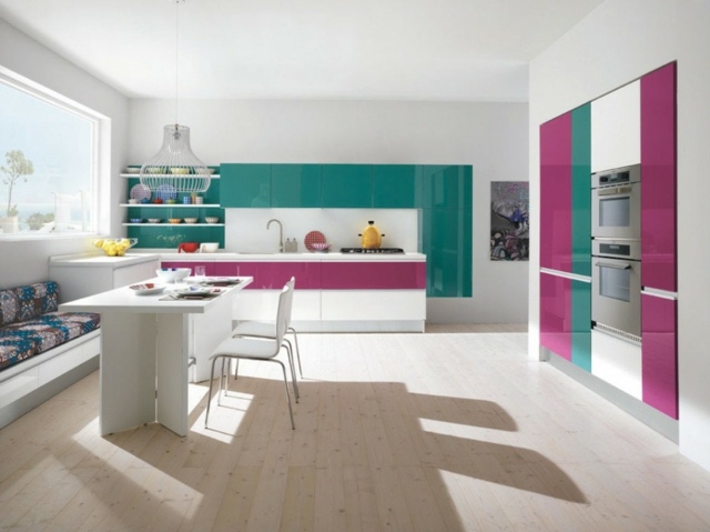 kitchen colombinicasa pink green