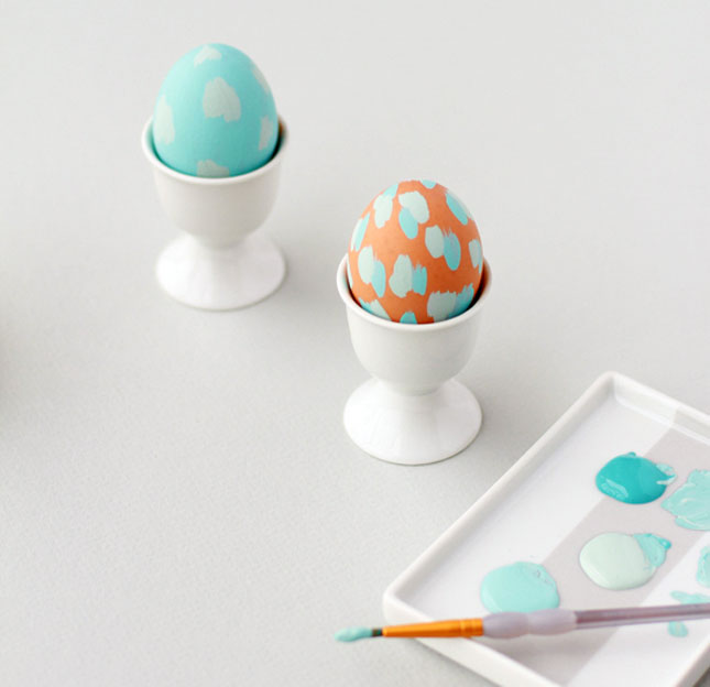 warna easter telur seni kreatif berus artis biru oren