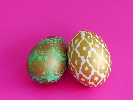 farvning metallisk æg deco