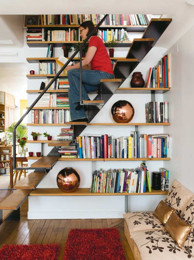 hvordan man kan kombinere trapper og bibliotek