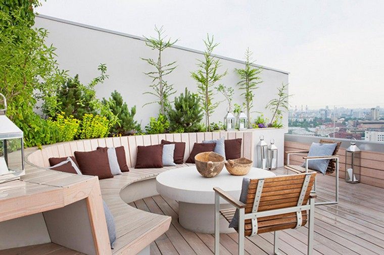 how to ask a terrace wooden idea terrace city chair deco plants