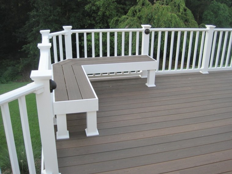 terrace wood composite gray bench wood idea garden