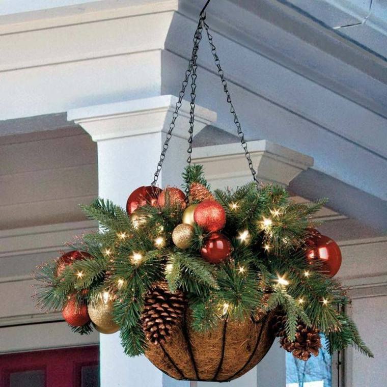 Christmas floral composition basket hanging pot outdoor