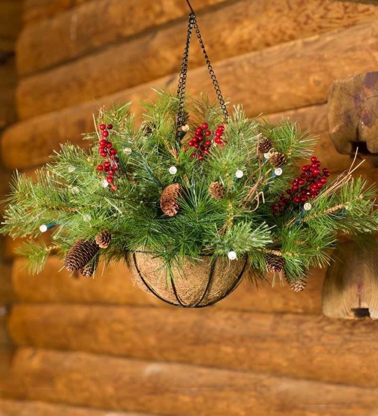 flower arrangement christmas flower pot basket hanging idea terrace entrance