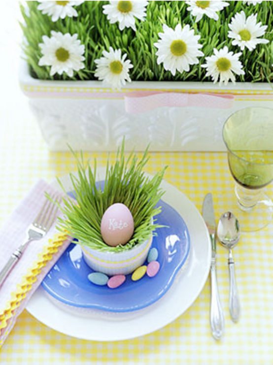 easter egg plate composition