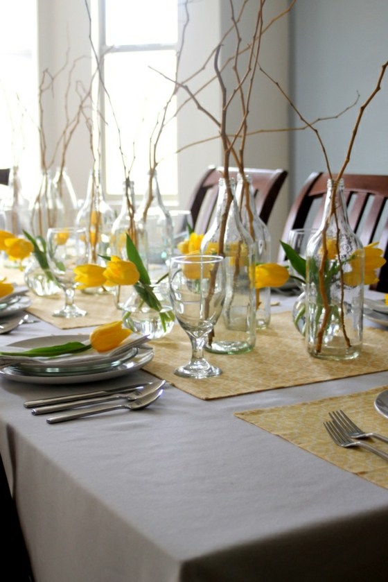 floral arrangements table yellow flowers