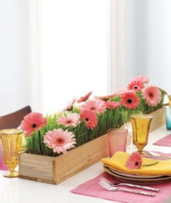 flower arrangements table pot wood