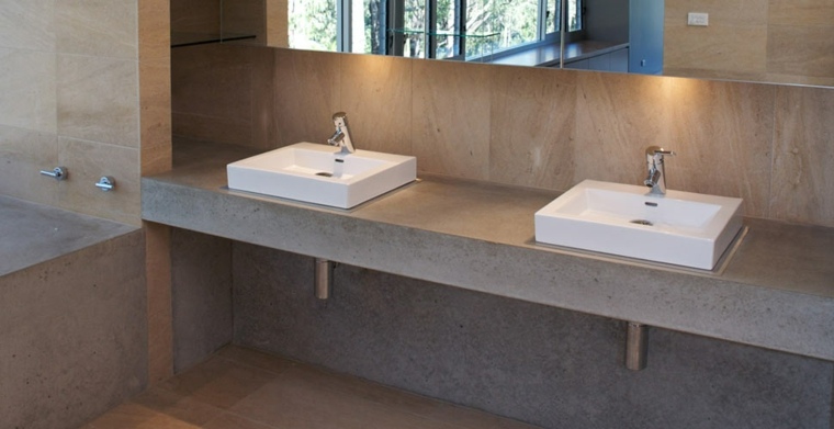 bathroom countertop concrete wax design sink modern idea