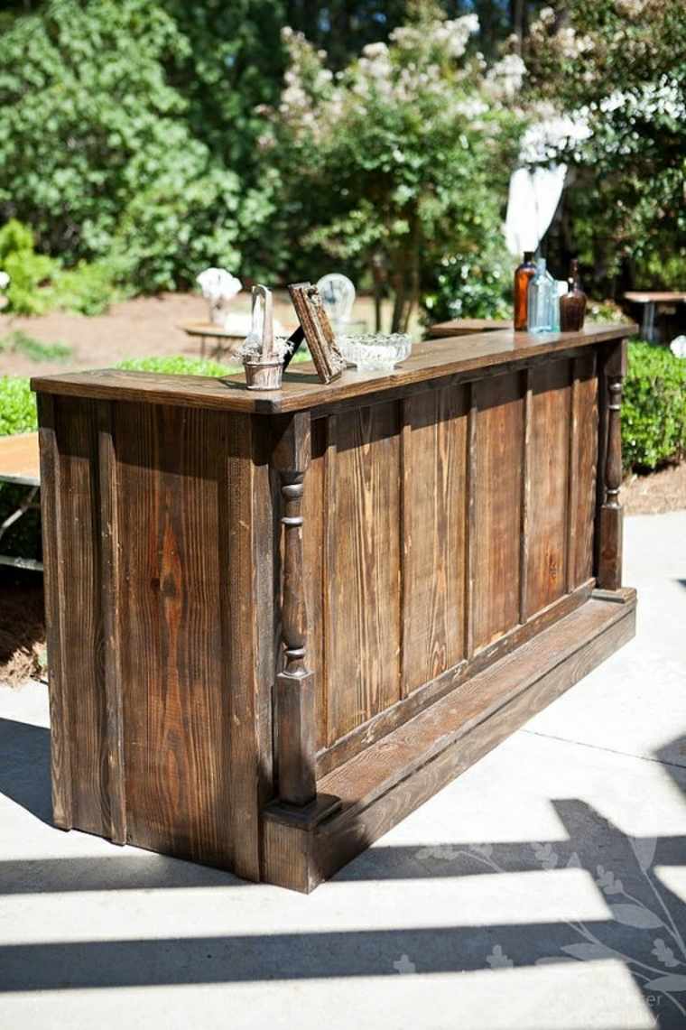 rustic wood counter