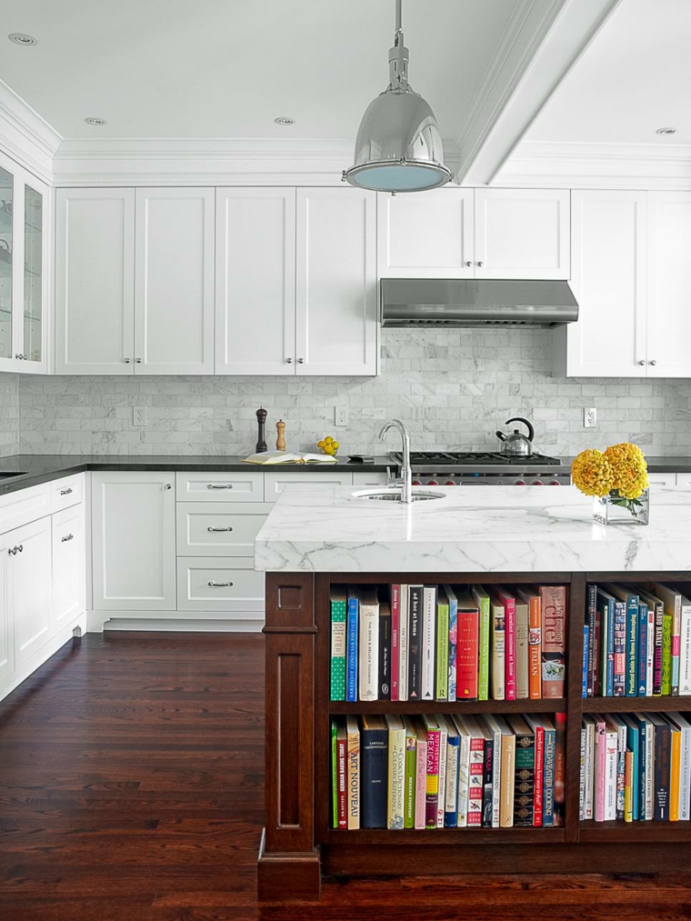 elegant white kitchen counter