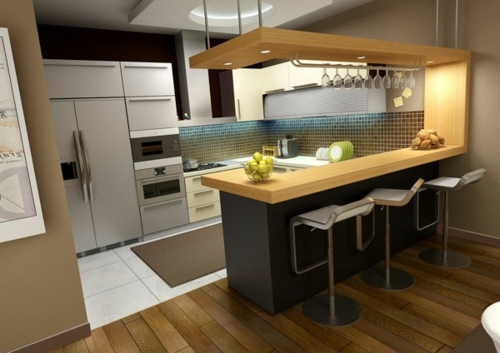 modern wood kitchen counter