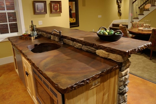 countertop kitchen design wood stone