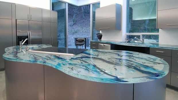 kitchen countertop multicolored glass