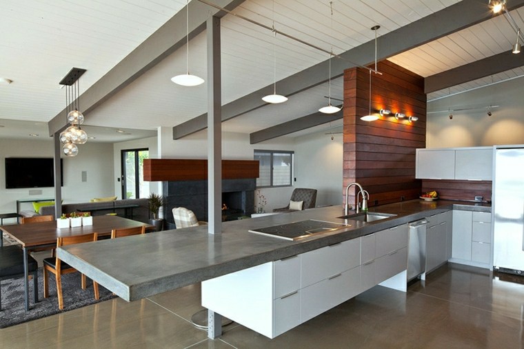 kitchen design island concrete fixture suspension idea design trend dining room