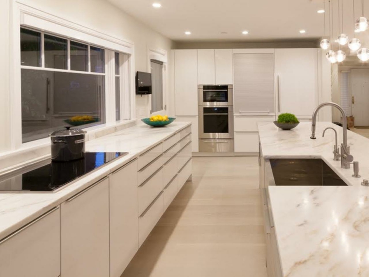 modern contemporary white kitchen counter