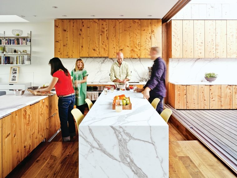 kitchen countertop white marble island