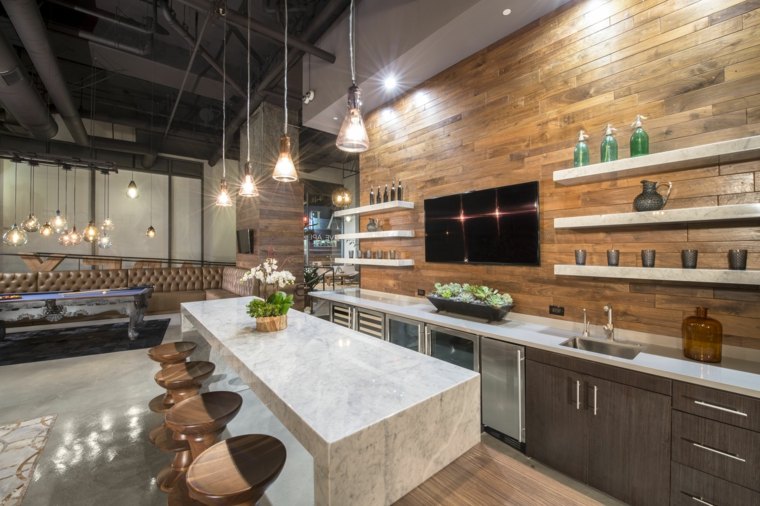 white marble kitchen counter