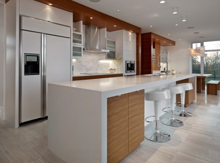 kitchen counter in white wood furniture stool design