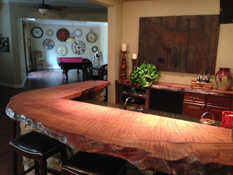 kitchen countertop wood deco idea