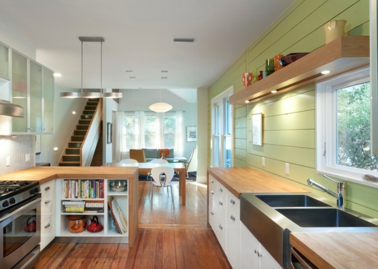 countertop kitchen wood floor design fixture suspension idea