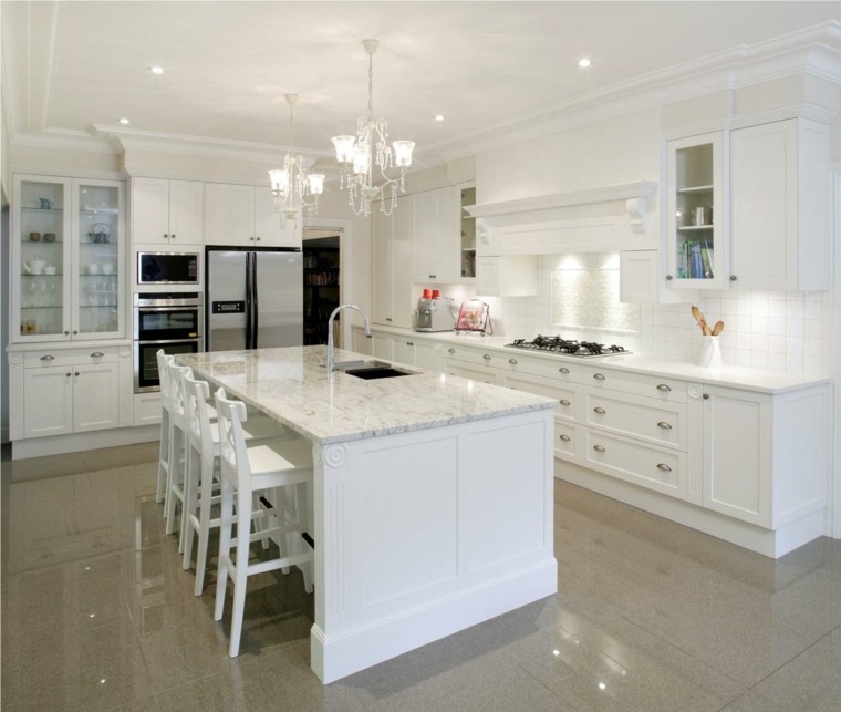 counter of white kitchen deco