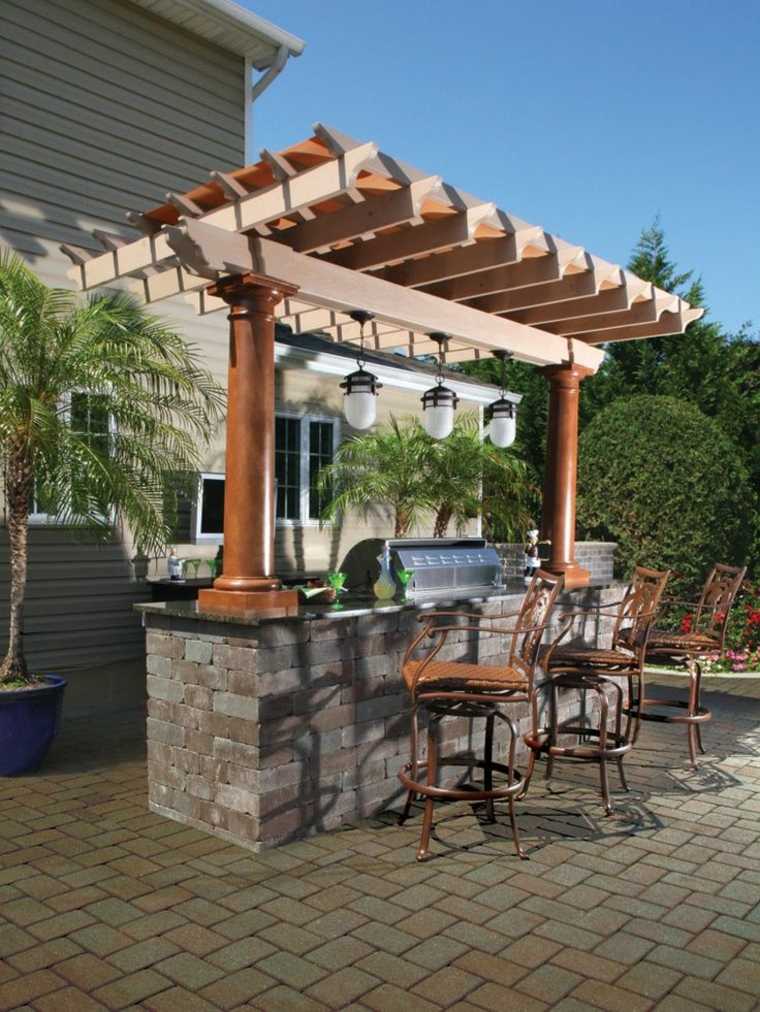 stone counter pergola