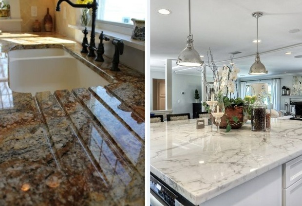 kitchen countertops marble surface