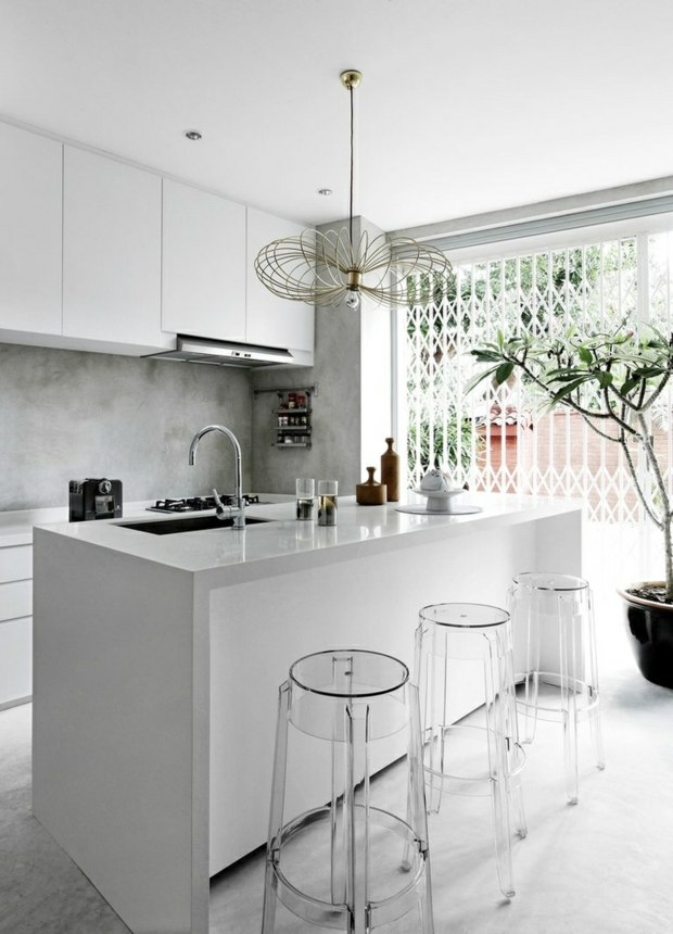 white kitchen counters