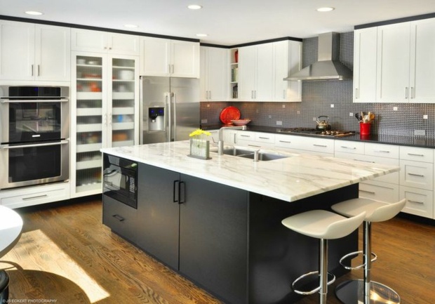 white gray kitchen countertops