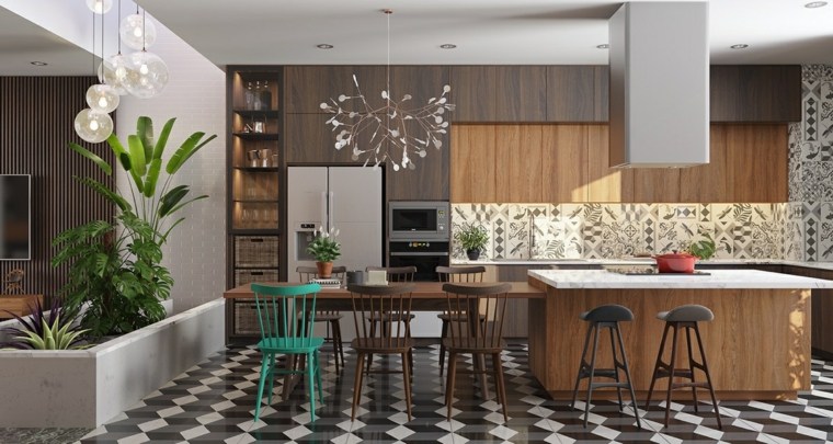 design kitchen design geometric pattern tile