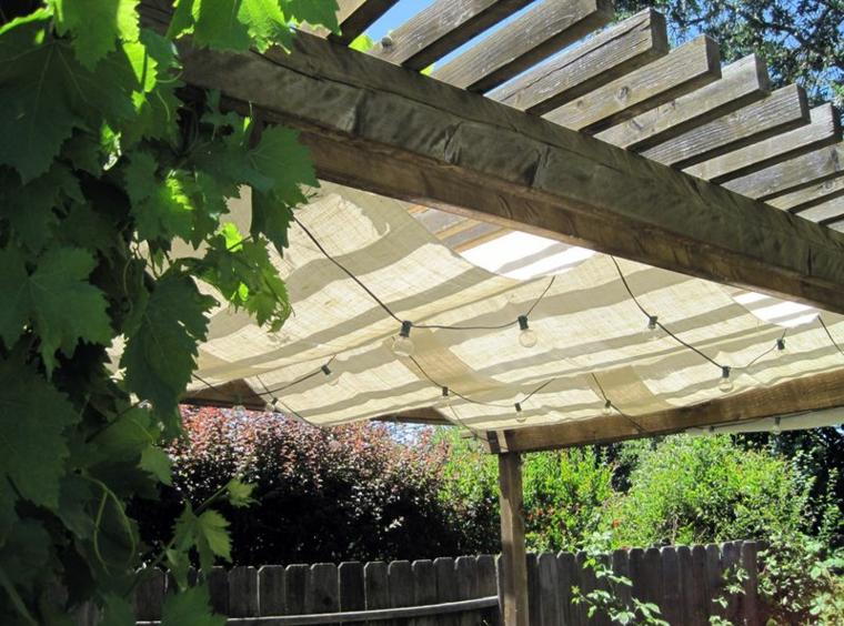 build-a pergola-wood-deco-sails-shading-tinsel-bright terrace