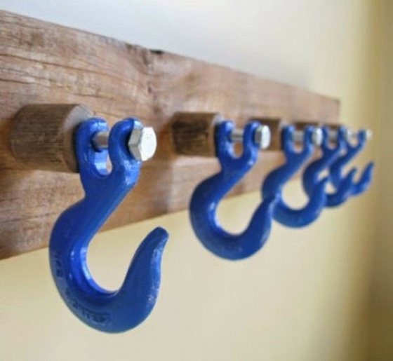 Hook wall coat rack in blue DIY decorative object