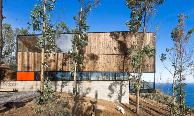 wooden suspended terrace house hanging design