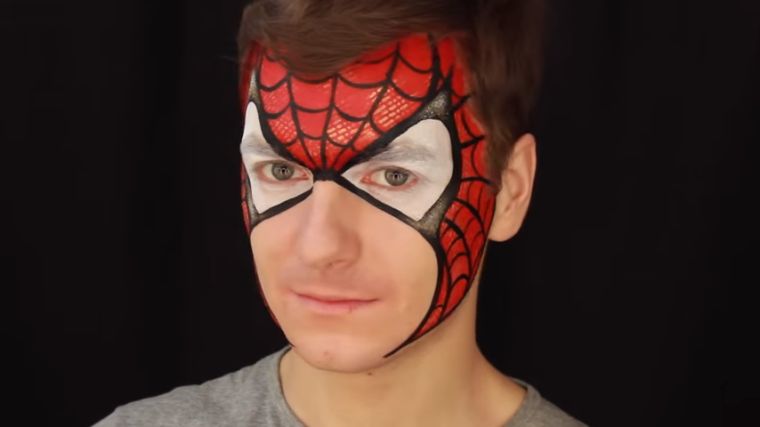 pakaian-halloween-man-idea-spiderman-tutorial-makeup-mudah