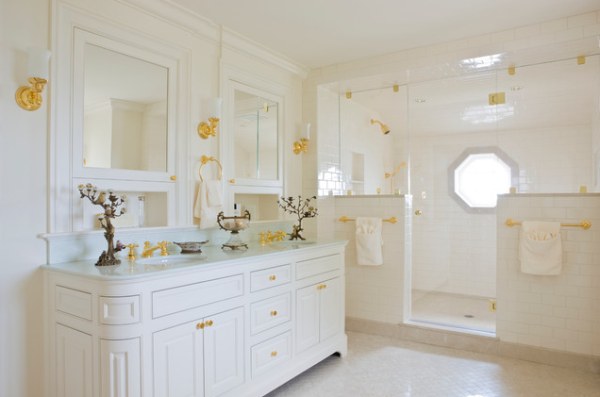 white color gold bathroom accessories