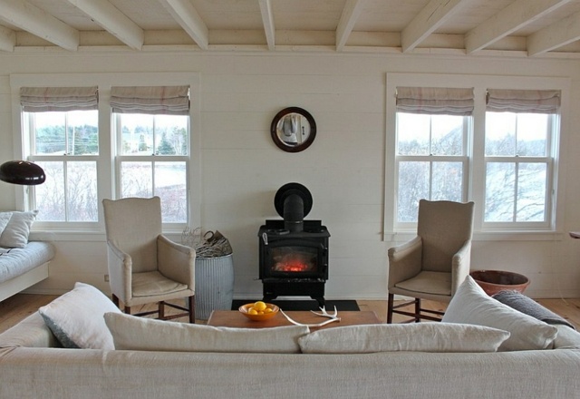 white color living room rustic style