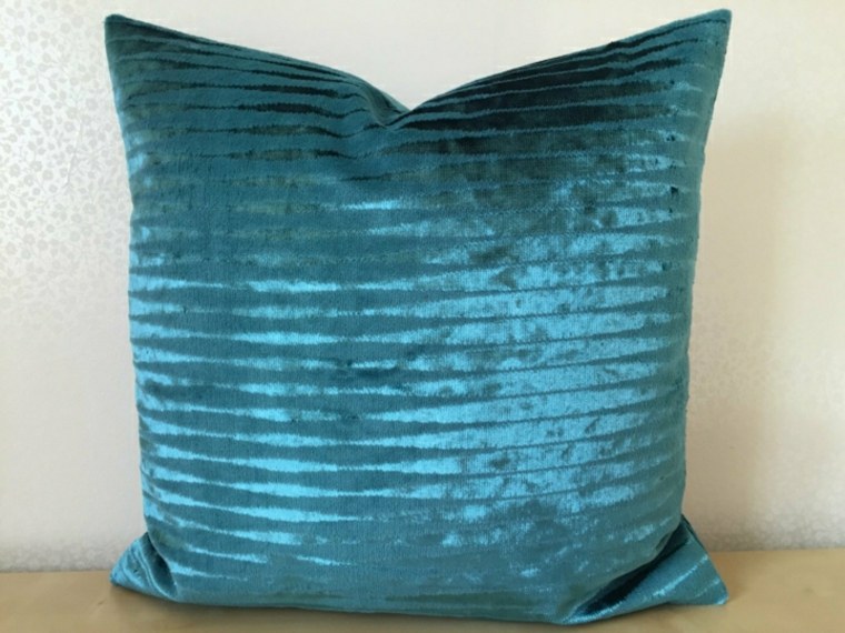 blue color duck cushion velvet silk