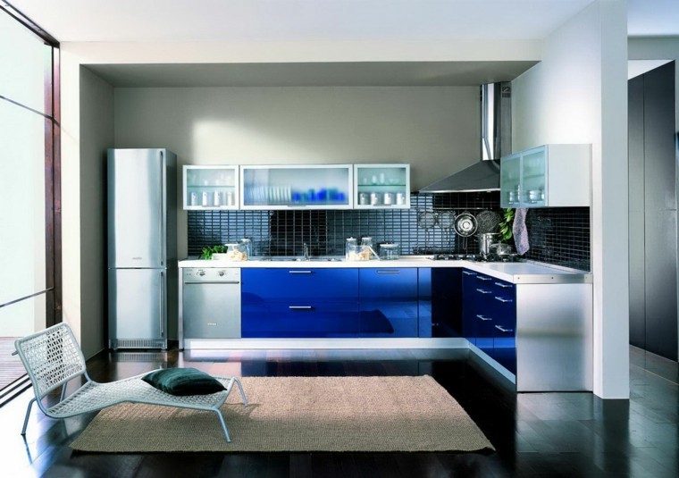 idea color blue kitchen modern style