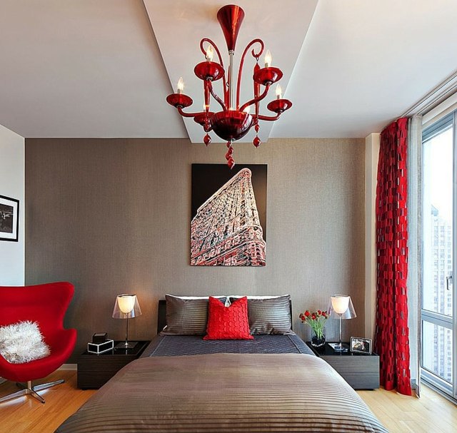 color for red gray bedroom