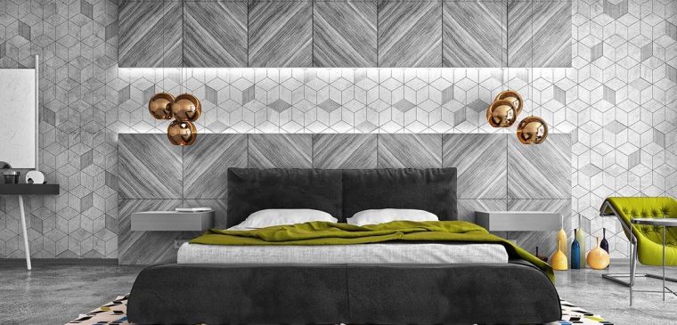 color bedroom design wall decoration geometric pattern