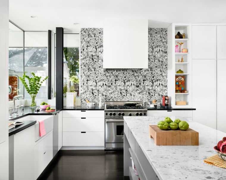 idea color contemporary kitchen interior white design central island