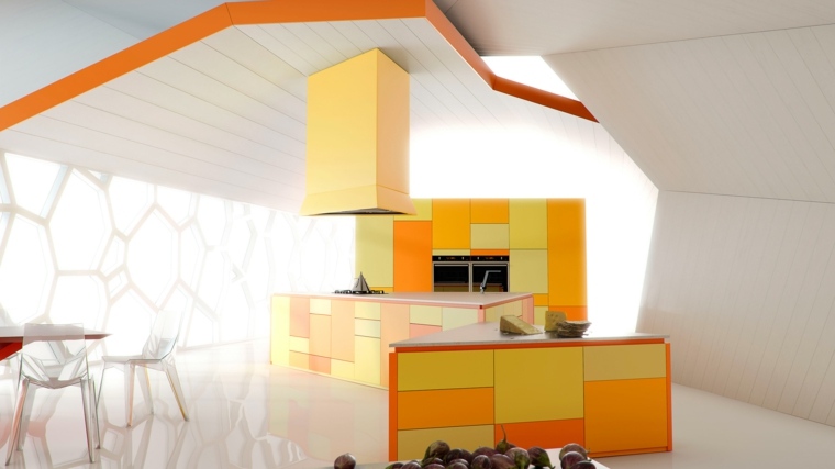 color wall kitchen yellow orange