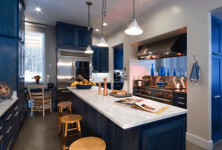 blue elegant kitchen color