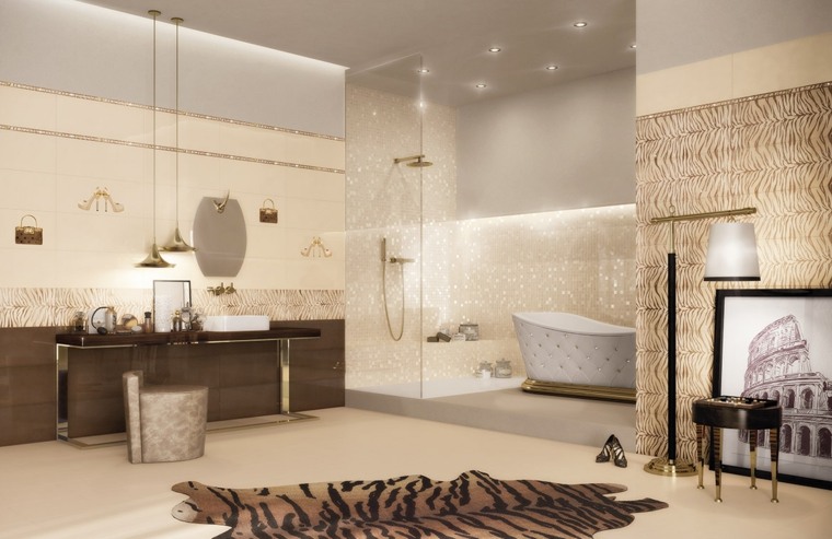 beige color modern bathroom